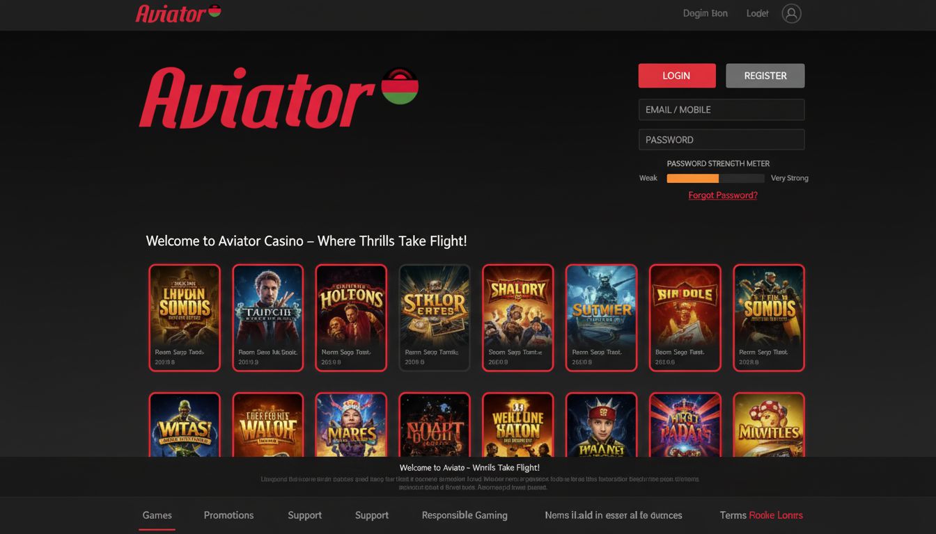 Casino interface at midnight with sign-up form